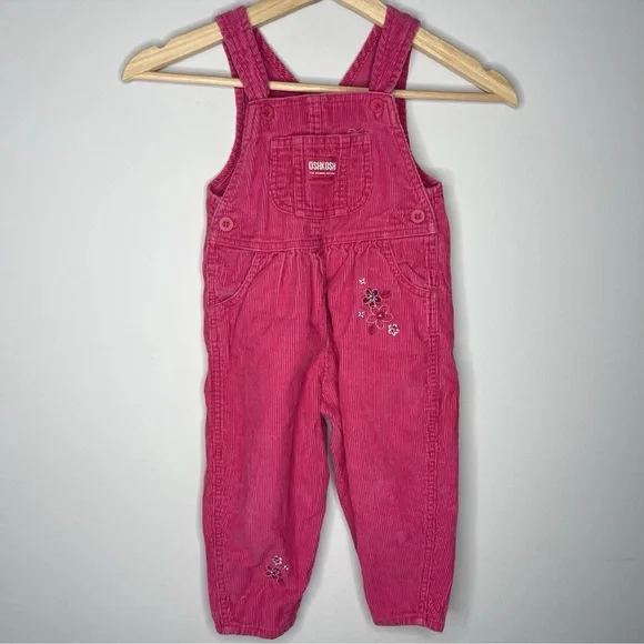 Vintage pink‎ Osh Kosh B gosh corduroy overalls 24 months
