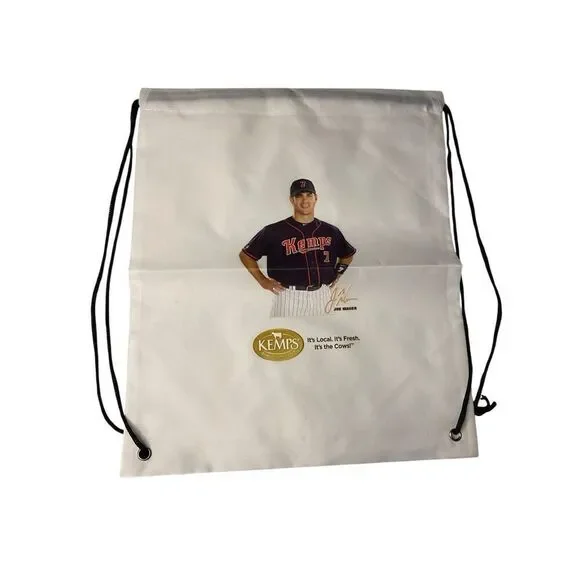 Twins Joe Mauer Baseballs Cinch Bag Drawstring Backpack Sku8