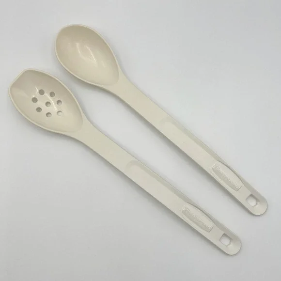 Rubbermaid Heavy Duty Nylon Spoons Basting Stir 1973 Solid 1974 Slotted Set of 2