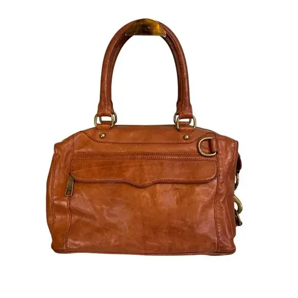 Rebecca Minkoff Mini Morning After Bag MAB Leather Satchel Handbag Brown