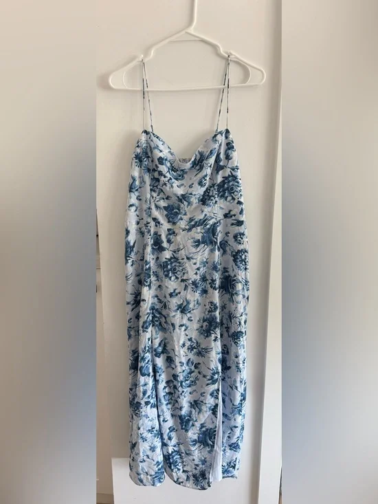 Abercrombie & Fitch Blue and White Floral Maxi Slip Dress