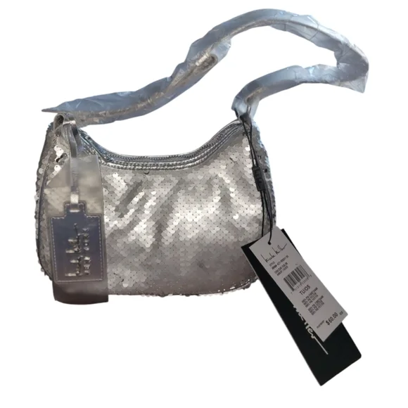 Nicole‎ Miller Silver Sequin Handbag
