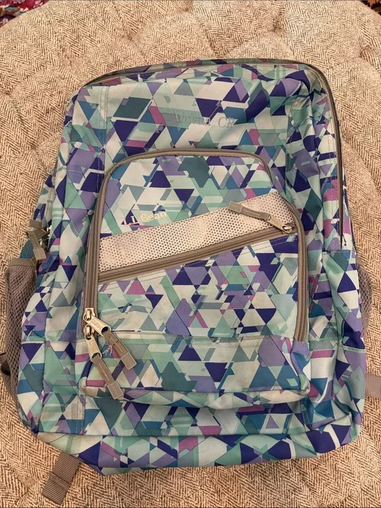 LL Bean backpack monogrammed with “Adriana CR”