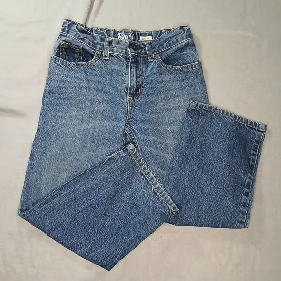 OshKosh B'Gosh Classic Jeans Straight Leg Adjustable Waistband Husky Boys 7 H