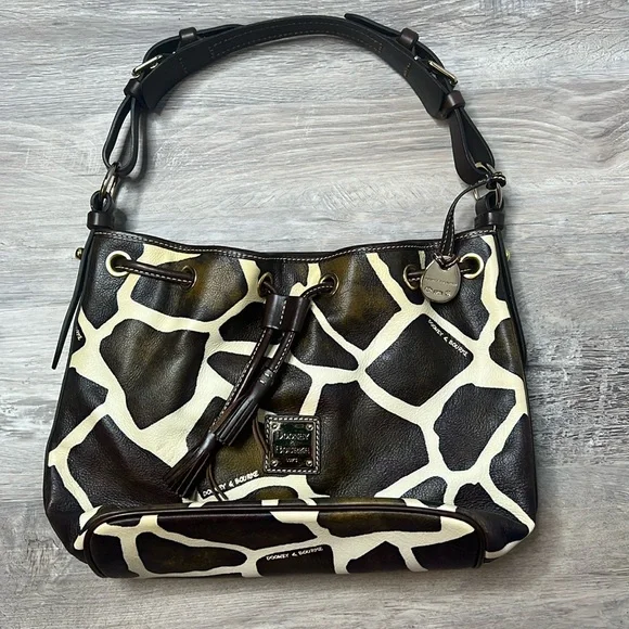 Dooney & Bourke Leather Bucket Giraffe Print Shoulder bag