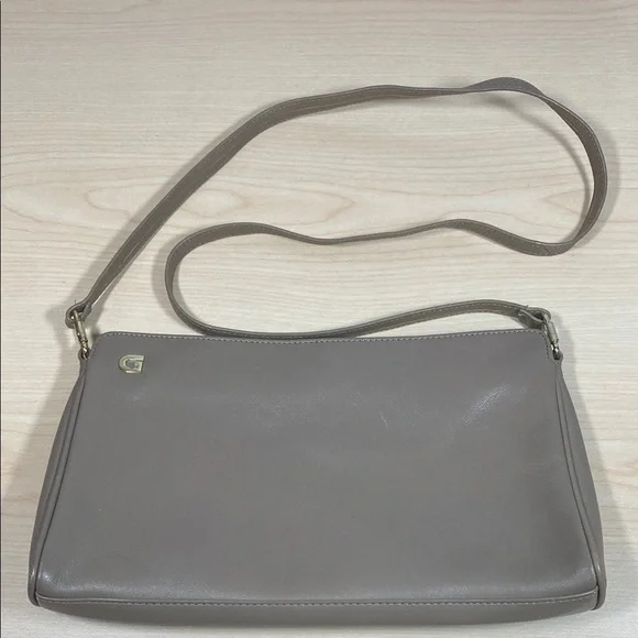 Ganson Elegant Taupe Leather Shoulder Bag