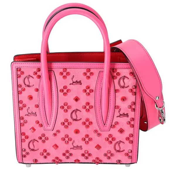 Christian Louboutin Studded Paloma S Small Handbag Shoulder Bag Pink 241213N