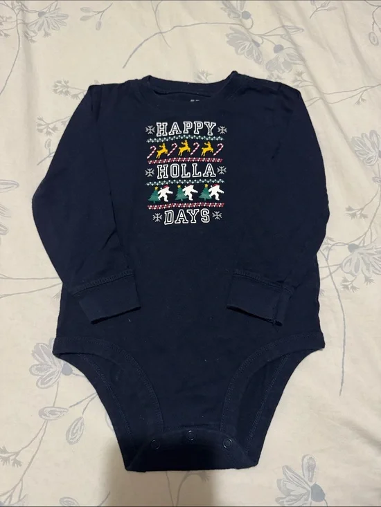 ⭐️Oshkosh Bgosh Baby Happy Holladays Long Sleeve Bodysuit (Size: 24M)
