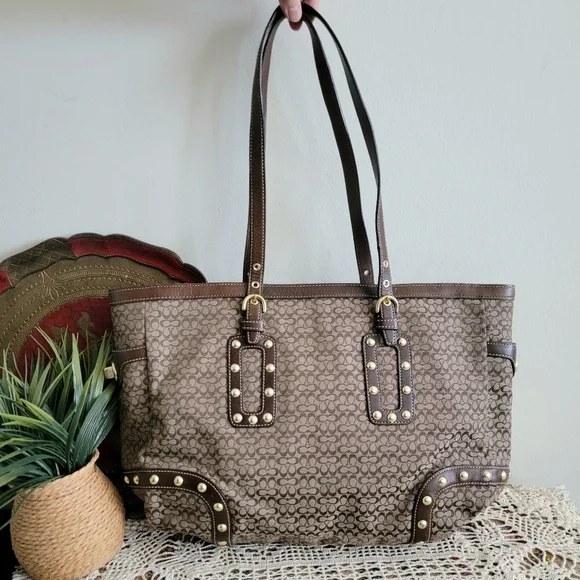 Coach Vintage Tote bag Rare Boho Gold Studded Purse