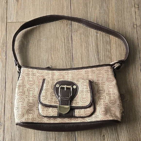 NWOT Etienne Aigner Signature Monogram Canvas Shoulder Bag