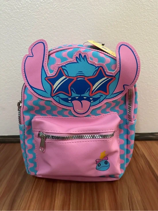 NWT Disney Stitch Pink & Blue Character Mini Backpack