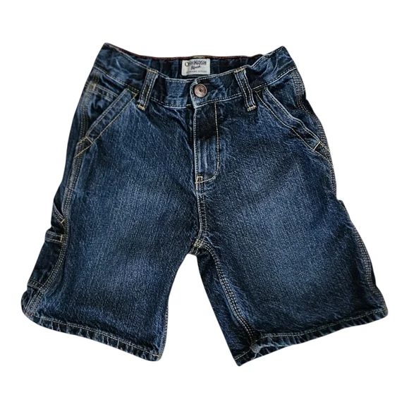 Oshkosh B'gosh Boys Denim Carpenter Shorts Size 5 Adjustable Waist Jean Shorts