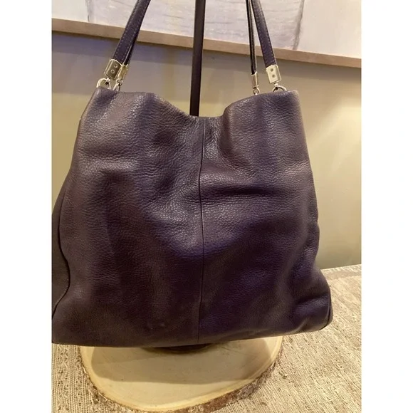 Coach Phoebe Purple Pebbled Leather Triple Compartment‎ Shoulder Bag 24621