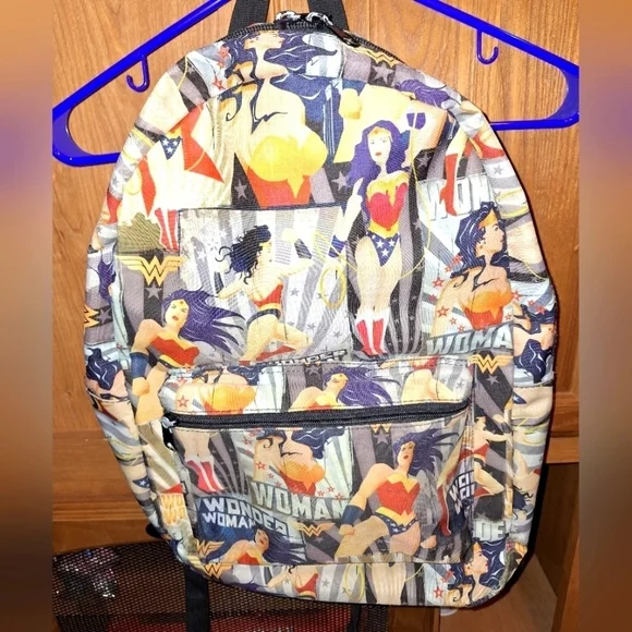 A Wonder Woman large backpack. EUC. All zippers and pockets work.