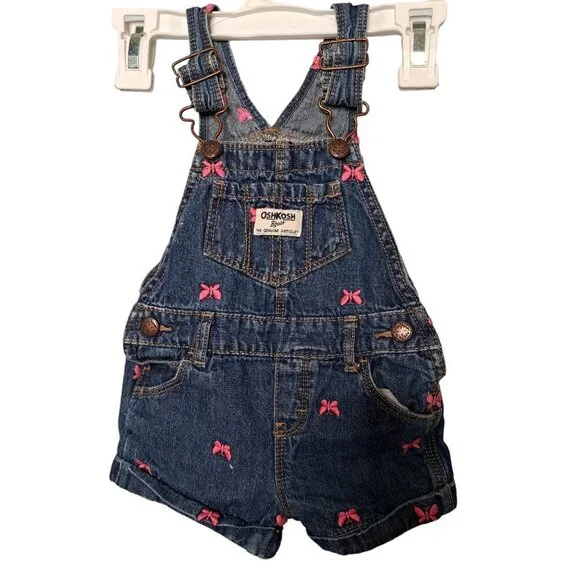 Oshkosh B'Gosh Girl's Embroidered Butterfly Print One Piece Romper 12 Months