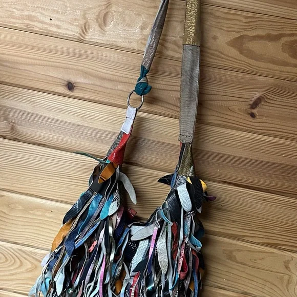 Nala Russo Multicolor Fringe Shoulder Bag