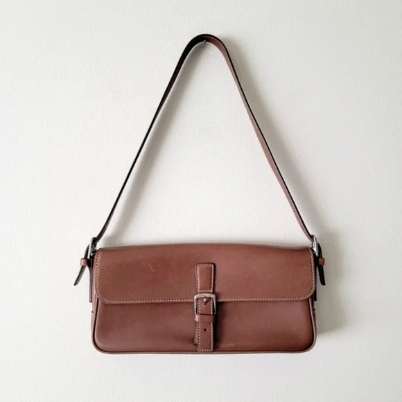 Vintage Coach Leather Shoulder Bag Baguette