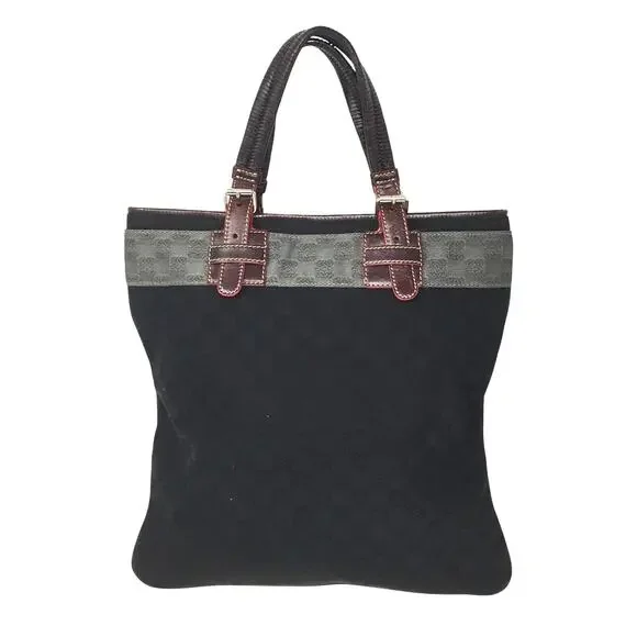 LOEWE - Leather-Trimmed Anagram Canvas Tote Black & Gray