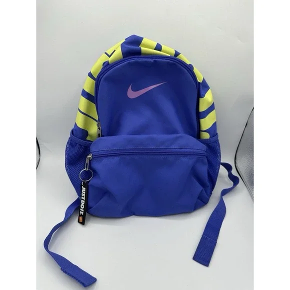 Nike Mini Backpack Blue Yellow Kids Youth Just Do It Small School Bag