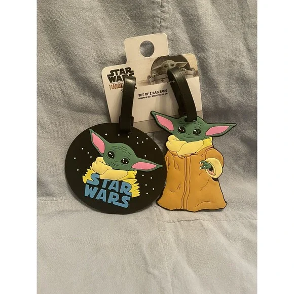 NEW Star Wars Mandalorian 2 Piece Luggage Tag‎ Set The Child Baby Yoda Grogu