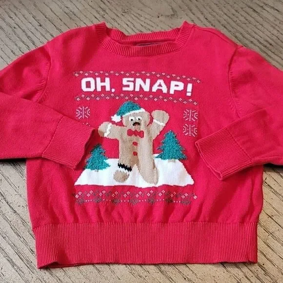 2T Oshkosh boys Christmas sweater Oh Snap!