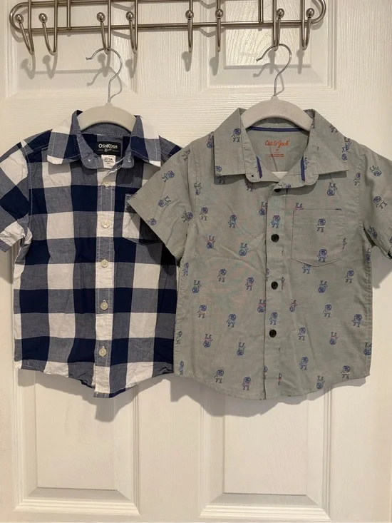 OshKosh Cat & Jack Toddler Boys Button Down Shirt Bundle 3T