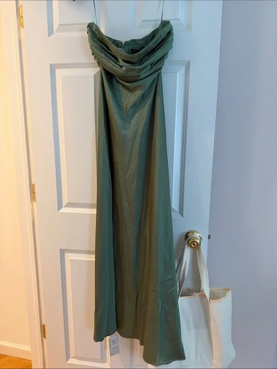 Abercrombie & Fitch Olive Green Strapless Maxi Dress