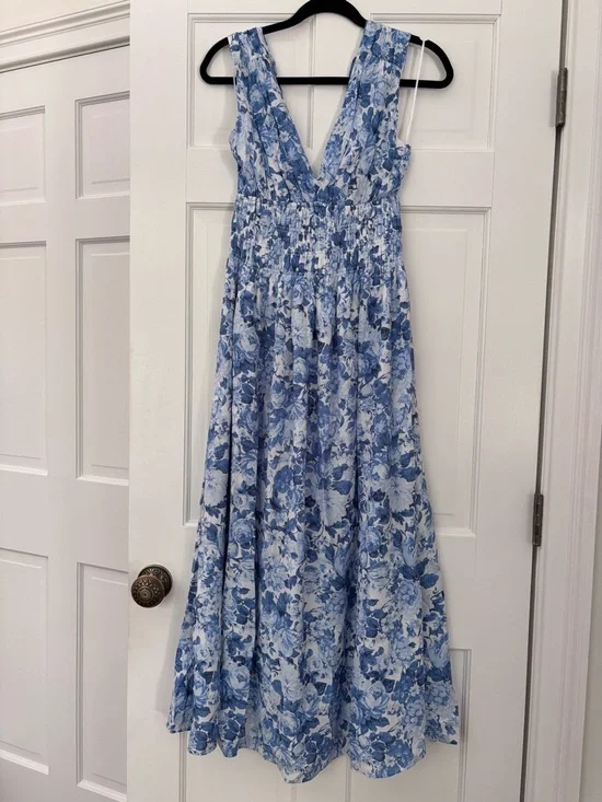 Abercrombie & Fitch Blue Floral Maxi Dress - Medium (NWT)