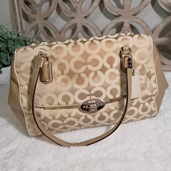 Coach Madison Madeline East/West Satchel in Op Art Logo pattern (P13)
