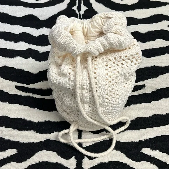 Boho Crochet Granny Square Bucket Bag