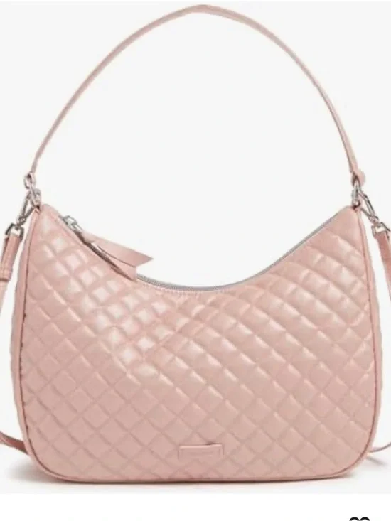 Vera Bradley pink Cotton Frannie Crescent Crossbody Purse Crossbody Purse