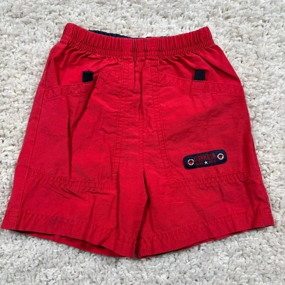OshKosh B'gosh Baby‎ Red Cotton Blend Elastic Waist Pull On Shorts 18 Months