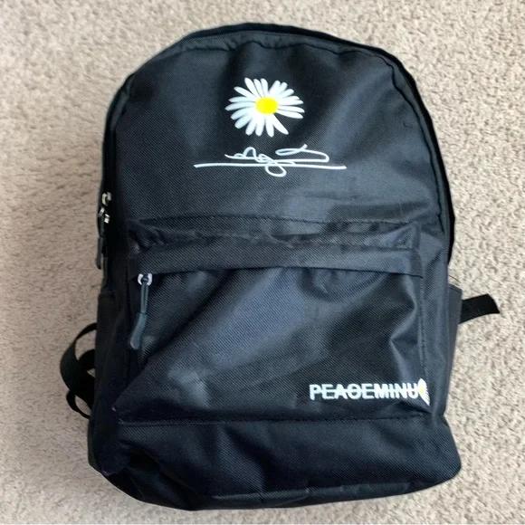 Daisy Black Midi Backpack
