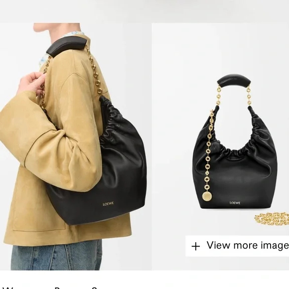 Loewe Small Squeeze bag in mellow nappa black lambskin