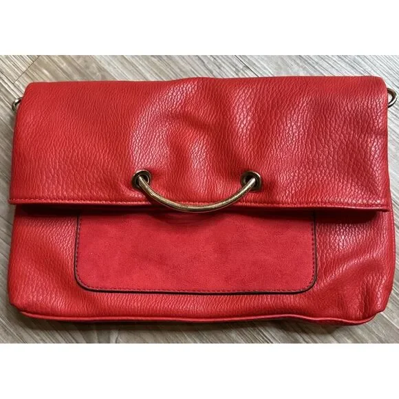 Sondra Roberts Squared Clutch Bag‎ And Shoulder Strap. Gold Accents. Good Cond.