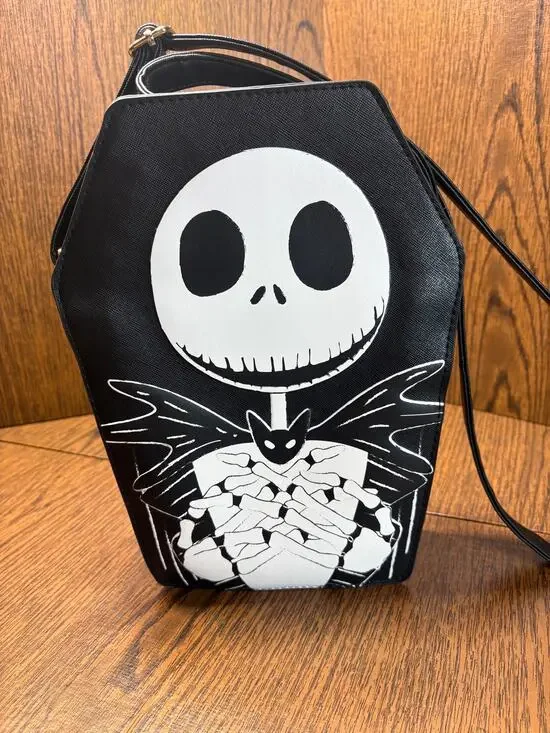 Black Jack Skellington Coffin Shape Crossbody Bag Nightmare Before Christmas