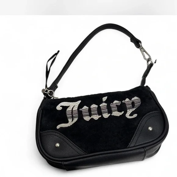 NEW Juicy Couture Black and Silver Shoulder Bag