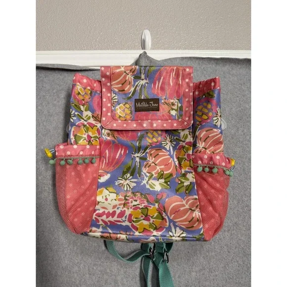 Matilda Jane Backpack Girls Small Floral Canvas Adjustable Straps School Bag