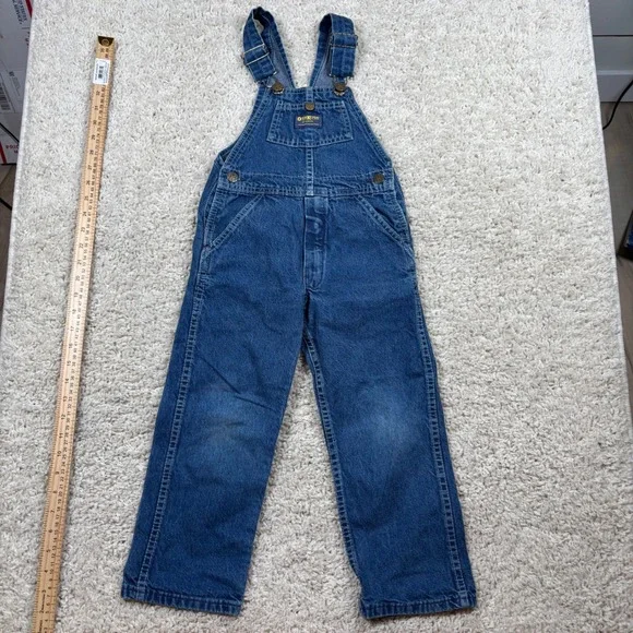 OshKosh B'gosh‎ Overalls Kids Size 5 Blue Denim Excellent Vintage Vestbak USA