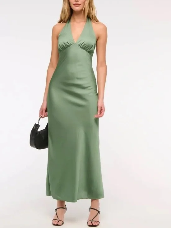 The A&F Julia Slip Halter Maxi Dress