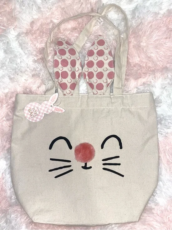 NWT bunny canvas tote bag