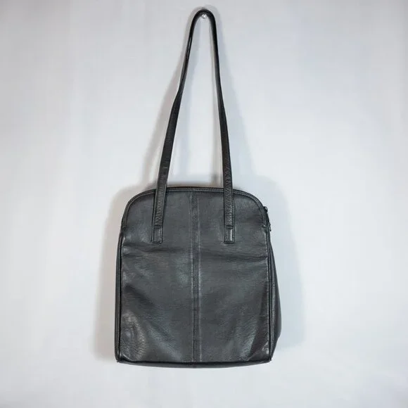 Tano Vintage Genuine Leather Shoulder Bag Two Handles black Size Medium