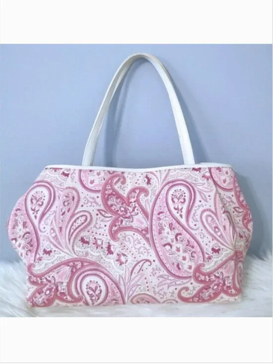 Etro pink paisley cloth tote shoulder bag EUC