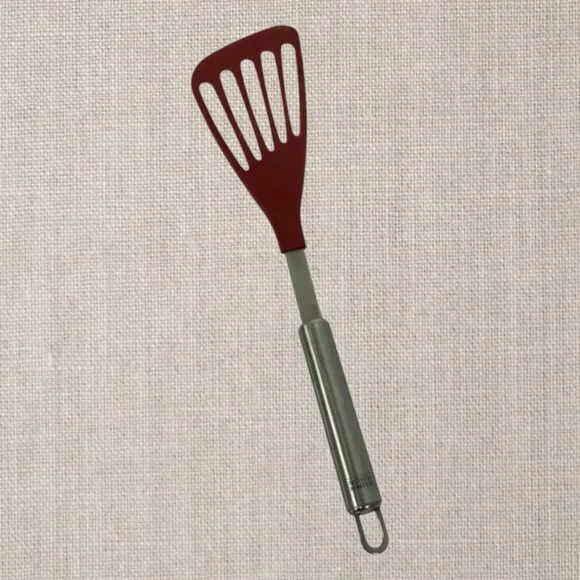 Kuhn Rikon Slotted Angle Turner Fish Flipper Spatula Swiss Made Stainless Red