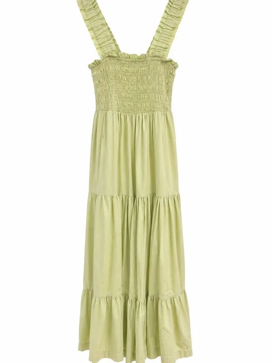 Abercrombie & Fitch Ruffle Strap Smocked Maxi Dress