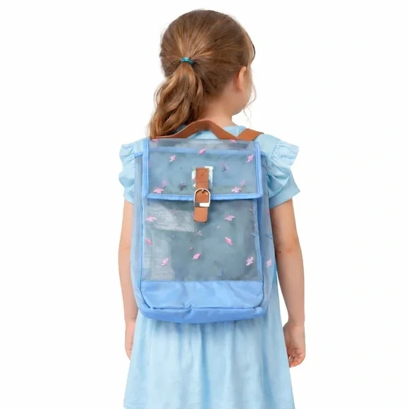 Disney Frozen 2 Sheer Mesh Kids Swim/Beach Backpack Blue Mini Bag