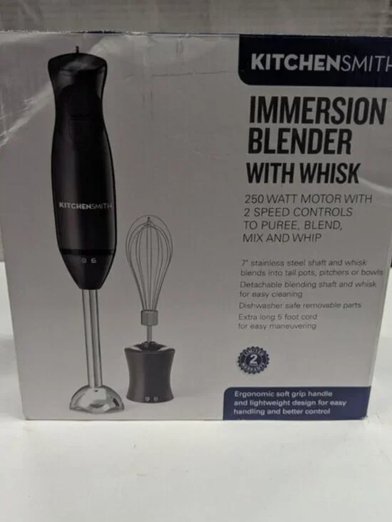 KitchenSmith - Immersion Blender With Whisk - Black