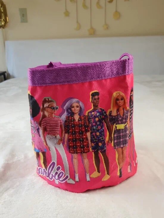 Barbie Tote Bag Fashionistas Collapsible Nylon Bucket Basket