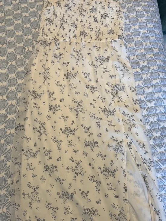 Abercrombie & Fitch Cream Maxi Dress with Blue Floral Print