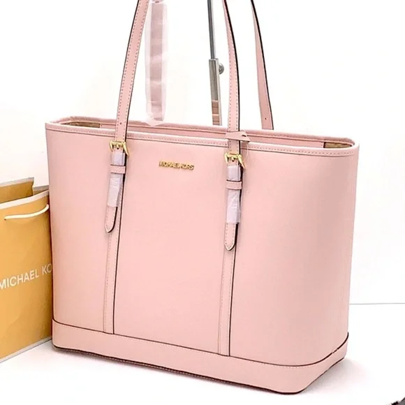 MICHAEL KORS POWDER BLUSH COLOR  Jet Set Travel Large Logo Tote Bag